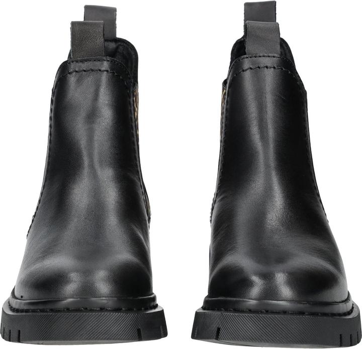 Produktbild Tamaris Entdecke die trendige Stiefelette mit Leo-Einsatz aus hochwertigem Leder-Textil-Mix von. Die (38)
