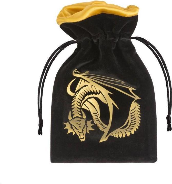 Immagine prodotto Q Workshop BDRA121 - Drago in velluto nero e oro, borsa per dadi