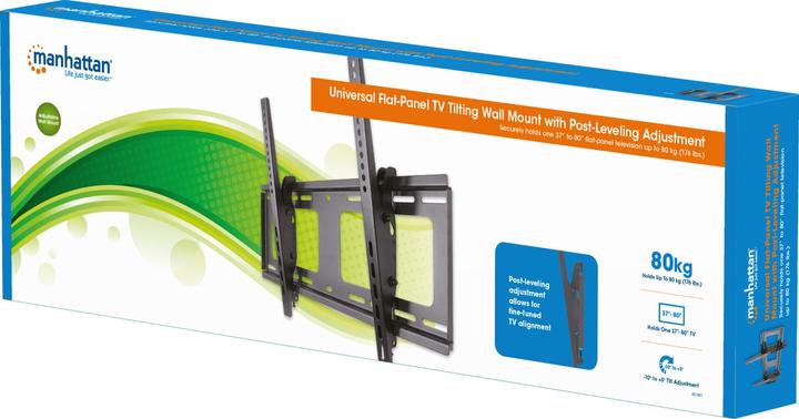 Actual product image Manhattan 461481 TV wall bracket 94.0 cm (37" 203.2 cm (80" Inclin. (Wall, 80", 80 kg)