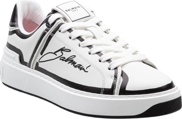 Produktbild Balmain b-court calf leather sneakers color black and white (37)