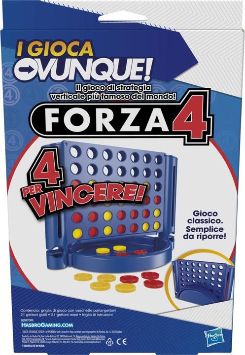 Produktbild Hasbro 4 gewinnt Kompakt, portables Spiel für 2 Spieler, Reisespiel für Kinder, Spass überall (Italienisch)