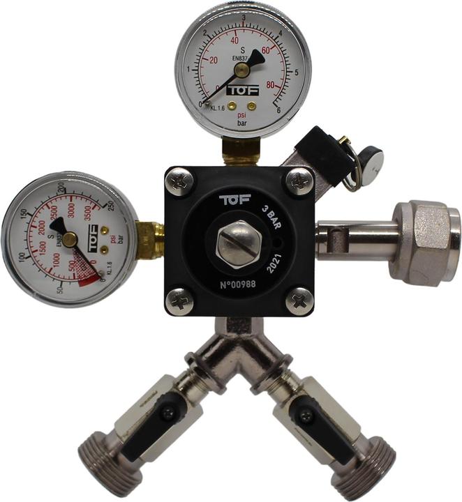 Produktbild Ich-zapfe Druckminderer, Druckregler - CO2 für Bier Zapfanlage 3 bar, 2-leitig
