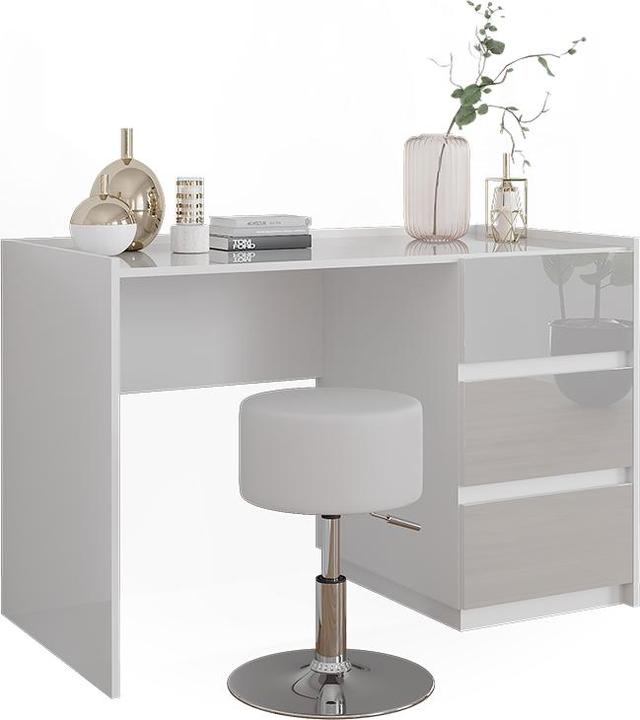 Produktbild Vicco Schminktisch Marla, Weiss Hochglanz, 120 cm mit Hocker (120 x 60 x 79 cm)