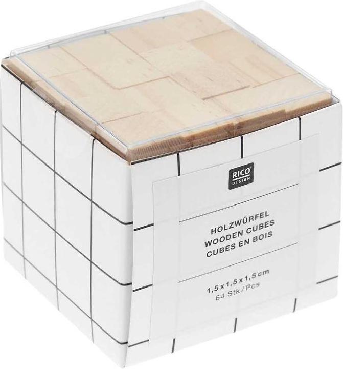 Immagine prodotto Rico Design Cubo di legno 1,5 x 1,5 x 1,5 cm, 6.500607