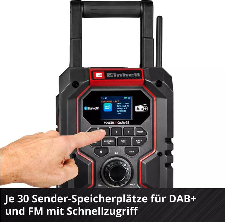 Produktbild Einhell Baustellenradio Akku-Radio TE-CR 18 Li DAB+/FM/BT, Solo (DAB+, Bluetooth)