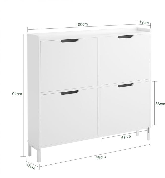 Immagine prodotto SoBuy Ribaltina per scarpe (100 x 19 x 91 cm)