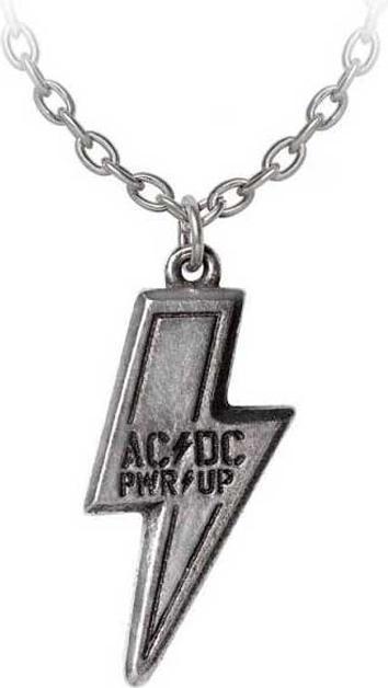 Actual product image AC/DC Power Up Logo Flash Necklace & Pendant (100% Pewter)