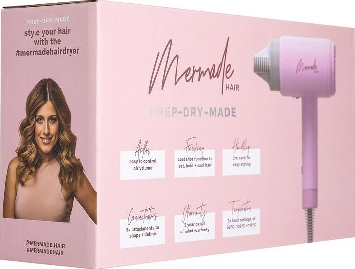 Actual product image Mermade Hair Dryer - pink