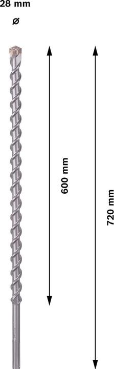 Image du produit Bosch Professional Zubehör Foret PRO SDS max-9 Natural Stone, 28 x 600 x 720 mm (28 mm)