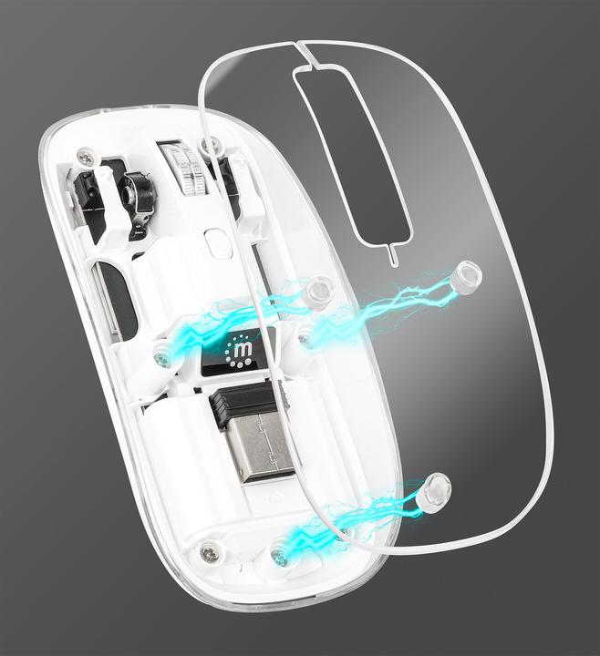 Actual product image Manhattan MH Transparent 4D mouse, White (Wireless)