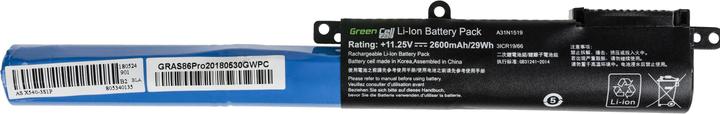Actual product image ASUS Green Cell Battery Green Cell A31N1519 for F540 F540L F540S R540 R540L R540S X540 (3 Cells, 2600 mAh)