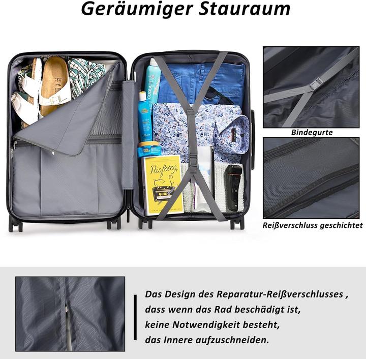 Immagine prodotto Tan.Tomi Hartschalen-Reisekoffer mit Kombinationsschloss (95 l, L (90 - 115l))