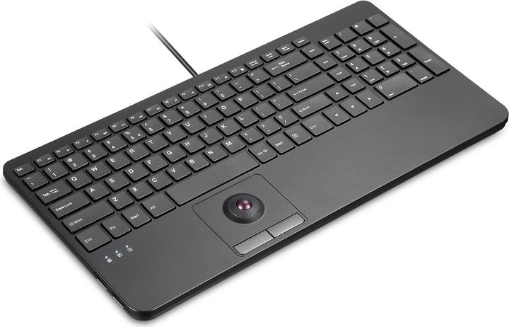 Image du produit Perixx PERIBOARD-538 H FR, Clavier USB filaire avec trackball - touches de cisaillement - 2 hubs USB en (DE, Filaire)