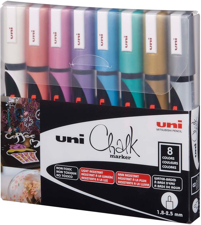 Produktbild Uni-ball Kreidemarker Uni Chalk (Mehrfarbig, 2.50 mm, 8 x)