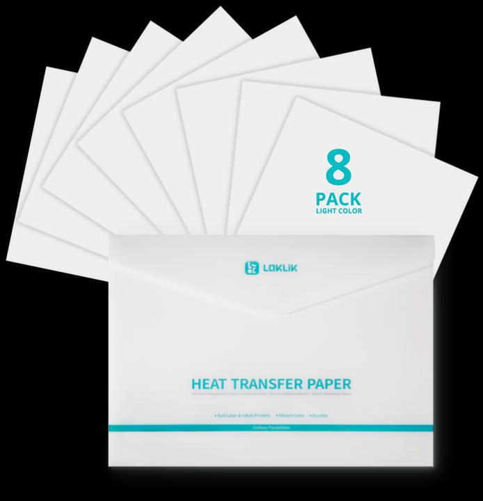 Produktbild Loklik Heat Transfer Paper Sheet - 8 Pack - Light (Zubehör)