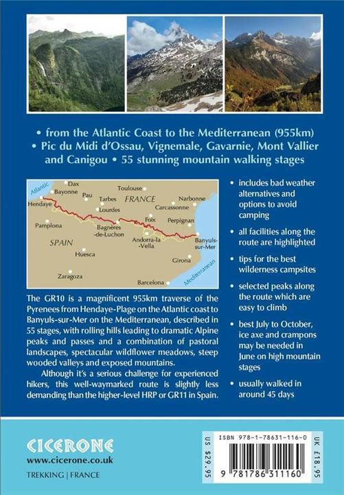 Produktbild Trekking the GR10: Through the French Pyrenees: Le Sentier des Pyrenees (Englisch, Butler Stuart, Johnson Brian, 2023)