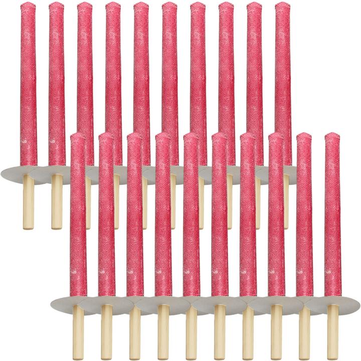 Ströbel Set of 20 wax torches with wooden handle and hand protection plate, burning time approx. 60 min