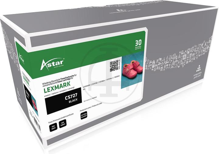 Actual product image Astar AS20329 LEXMARK 75B20K0 CS/CX Toner black rebuilt 13.000pages