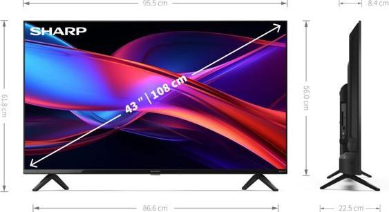 Image du produit Sharp 43GD2225E 43" FHD Roku Smart TV noir (43", LCD, Full HD)