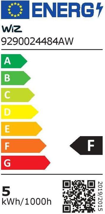 Label énergétique WiZ Par16 (GU10, 4.90 W, 345 lm, 1 x, F)