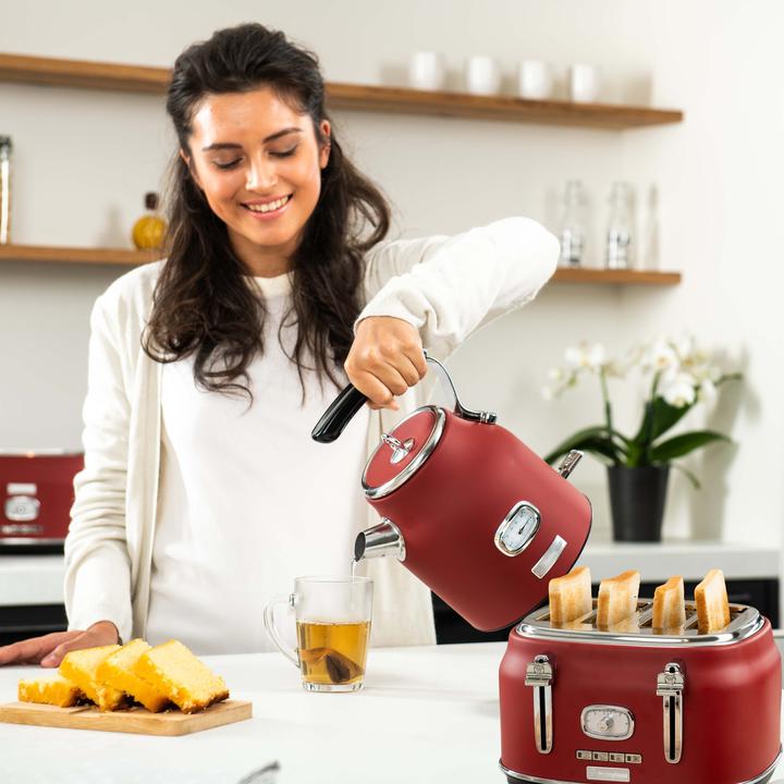 Immagine prodotto Westinghouse Set colazione retrò, tostapane a 4 scomparti + bollitore da 1,7 l (1.70 l)