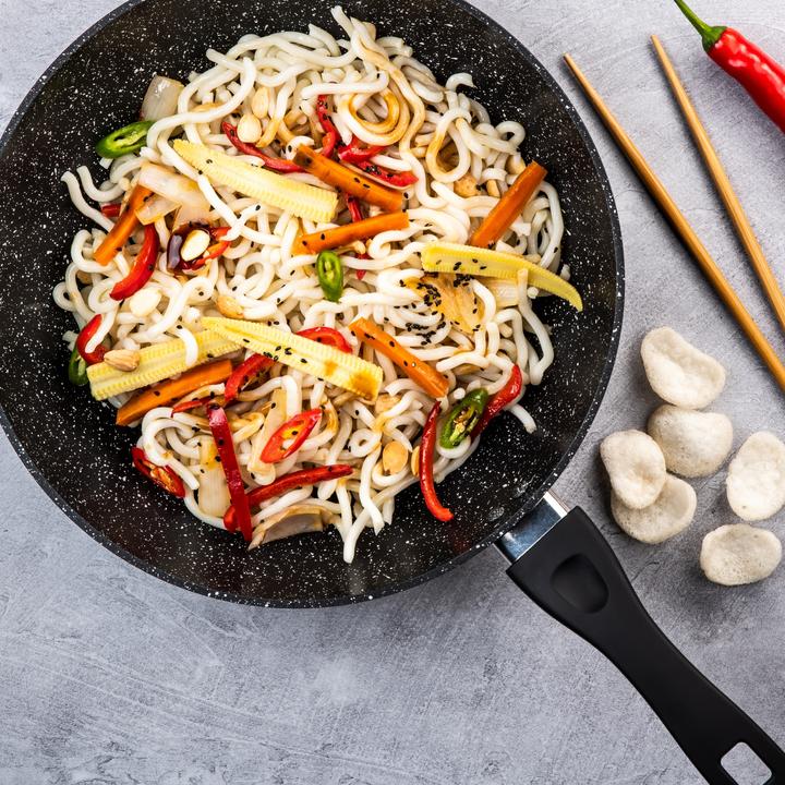Actual product image Westinghouse Black Marble Wok Pan (30 cm, Wok, Aluminium)