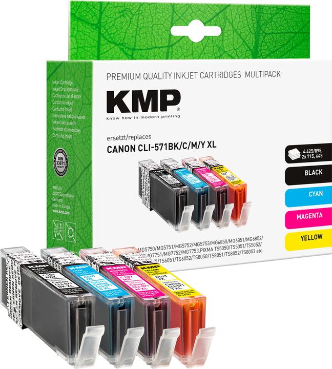 KMP Tinte ersetzt CLI571XL (0332C005) (M, BK, C, Y)