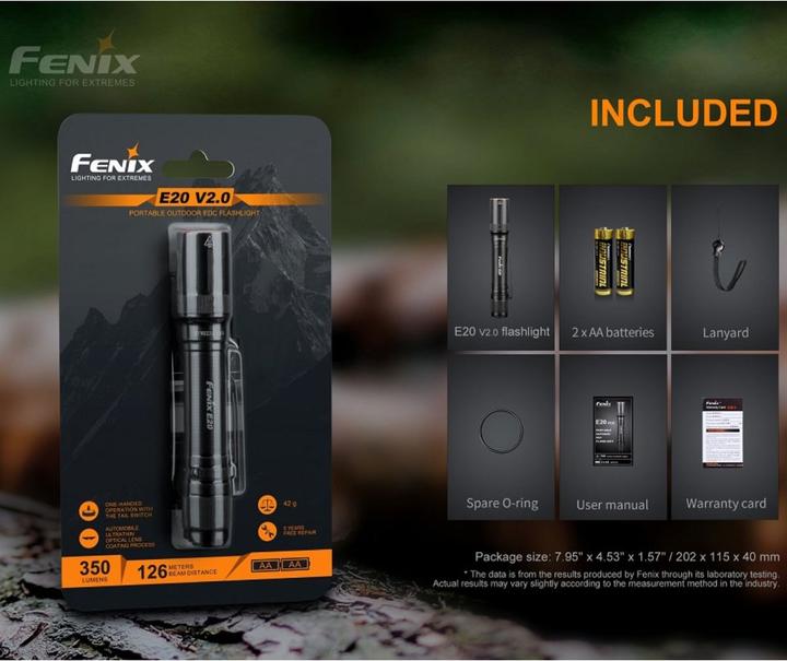 Image du produit Fenix E20 V2.0 (12.70 cm, 350 lm)