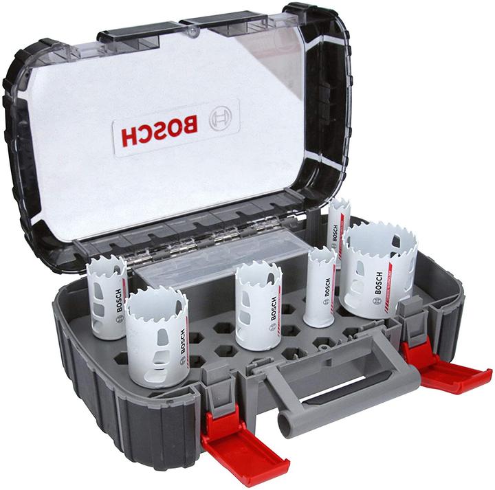 Actual product image Bosch Professional Zubehör Hole saw set Universal. Endurance for Heavy Duty.Carbide. 8-pcs. (22 mm, 25 mm, 35 mm, 40 mm, 68 mm, 51 mm)