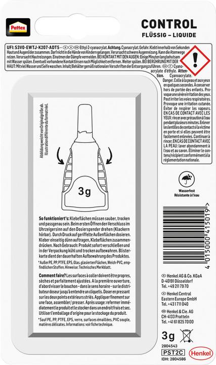 Produktbild Pattex Sekundenkleber Flüssig Matic (3 g, 3.10 ml)