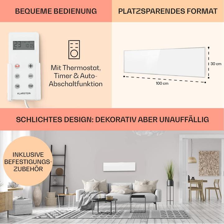 Produktbild Klarstein Infrarotheizung, 30 x 100 cm (300 W)