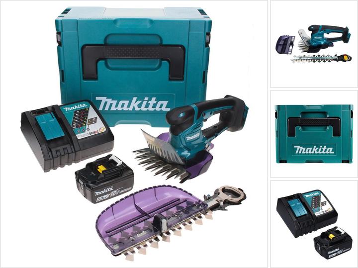 Produktbild Makita DUM 604 RT1XJ Akku Grasschere 18 V mit Gras- und Strauchscherblatt + 1x Akku 5,0 Ah + (Akkuheckenschere)