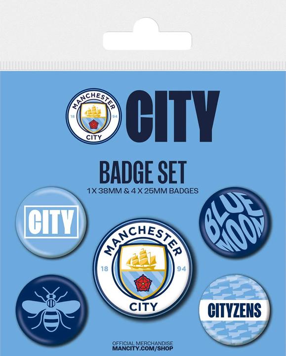Actual product image Manchester City FC Badge Set (Pack of 5)
