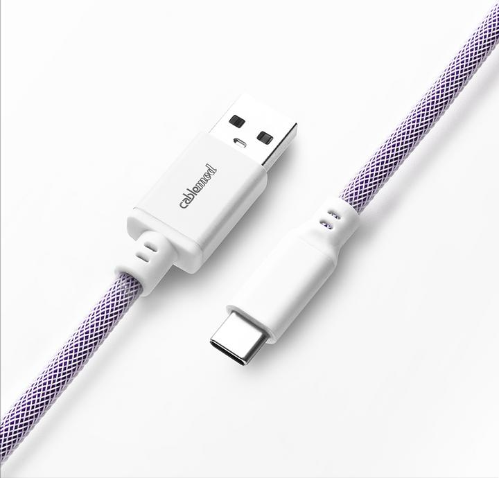 Actual product image CableMod Pro Coiled Keyboard Cable USB-C to USB Type A, Rum Raisin (1.50 m, USB 2.0)