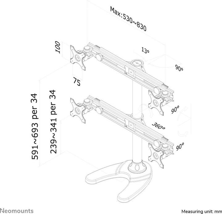 Immagine prodotto Neomounts Fpma-D700ddd4 (Tavolo, 30")