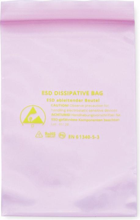 Produktbild Quadrios ESD-Beutel (L x B) 75 mm x 125 mm ableitfähig ESD-Kennbuchstabe D 10 (10 Stück)