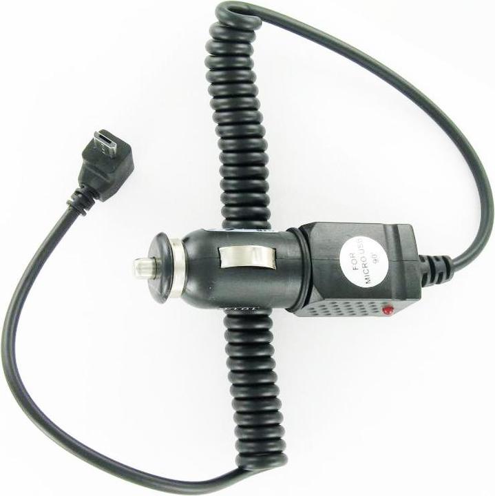 Actual product image AccuCell Micro USB charging cable 12 Volt with angled plug