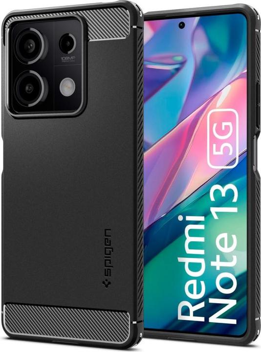 Actual product image Spigen Rugged Armor case for Xiaomi Redmi Note 13 5G - matte black (Xiaomi Redmi Note 13 5G)