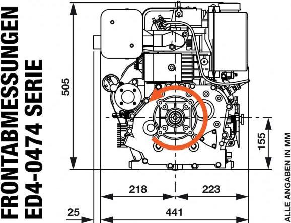 Produktbild Rotek - Dieselmotor 1-Zylinder 4-Takt 418ccm ED4-0474-5HE-FG2A, luftgekühlt