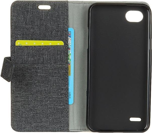 Produktbild MU Classic Leder/Stoff Hülle mit Standfunktion (LG Q6, LG Q6+)
