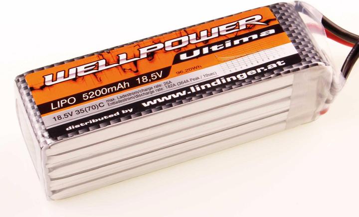 Produktbild Wellpower Lipo Akku ULTIMA 5200 mAh / 18,5 Volt 5S 35/70C CH5 XT-90 "Light" (18.50 V, 5200 mAh)
