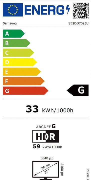 Energie-Label Samsung Odyssey G7 S32DG702EU (3840 x 2160 Pixel, 32")