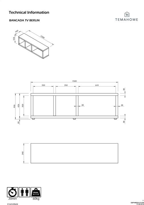 Actual product image Temahome Berlin (150 x 34 x 45 cm)