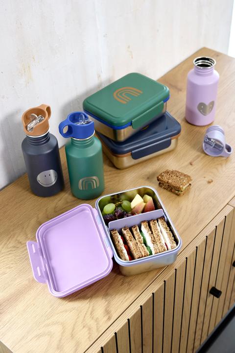 Produktbild Lässig Edelstahl Lunchbox Little Gang Regenbogen grün