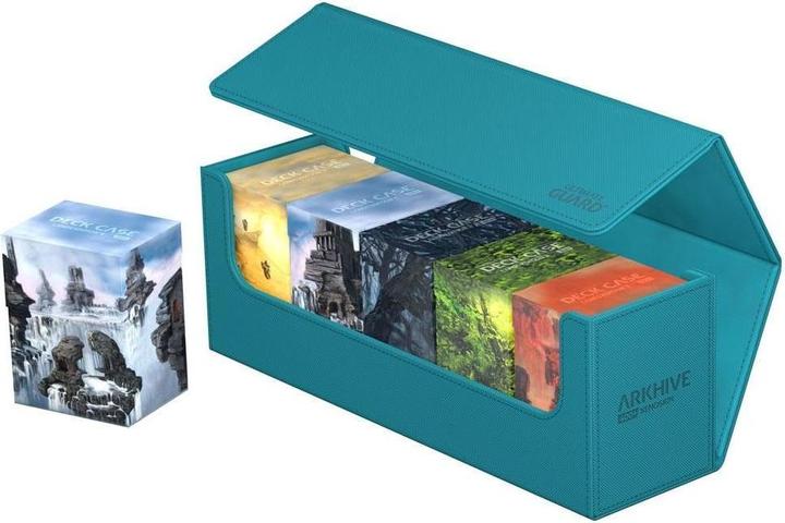 Actual product image Ultimate Guard Card Box XenoSkin Arkhive Monocolor 400+ Petrol Blue