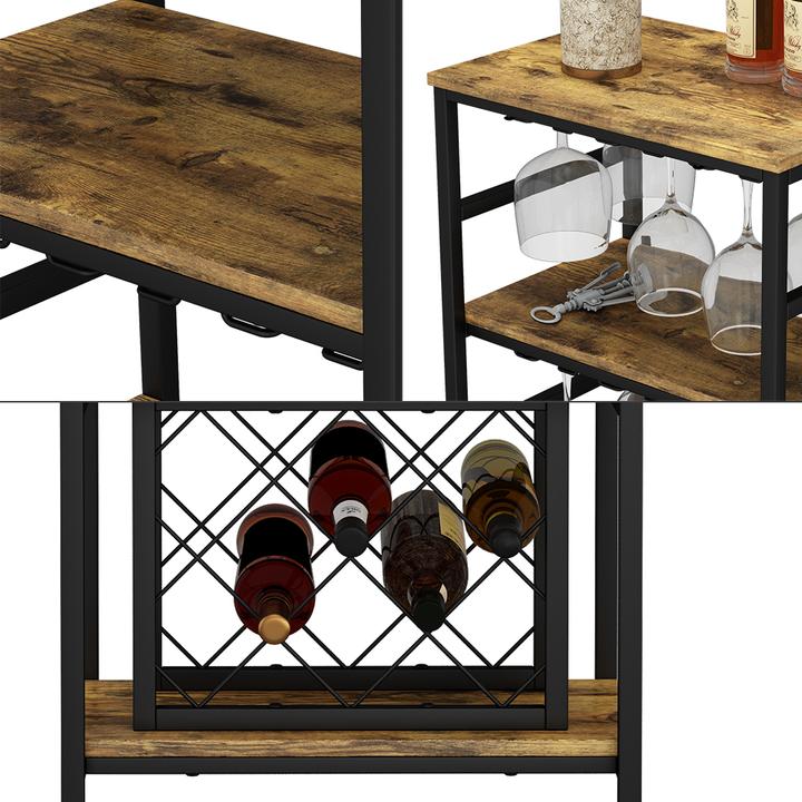 Actual product image Vichy Wine rack Vela, Rustic oak, 50 x 100 cm with glass holder (8 Fl.)