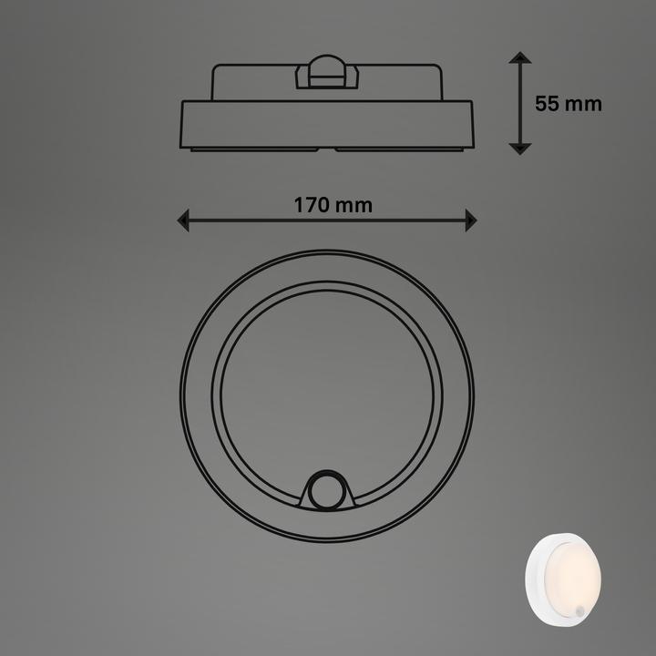 Image du produit Briloner Applique murale d'extérieur LED rechargeable,capteur,blanc,LED/4W (700 lm, IP44)