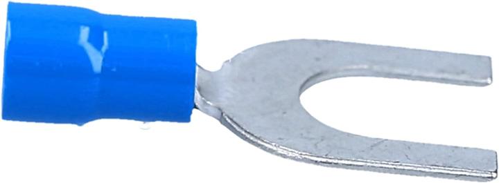 Produktbild Kalitec 10 Stück GKSBU6 Kabelschuhe Gabelkabelschuhe 1,5-2,5mm² I blau teilisoliert I PVC Kragen U6