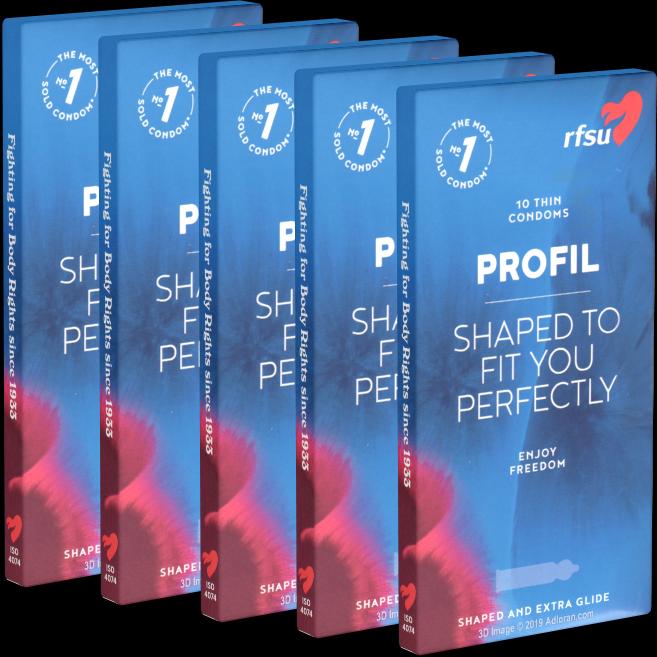 Produktbild rfsu Profil» Sparpack - 50 (5x10) Kondome mit besonderer konturierter Passform (50 Stk.)