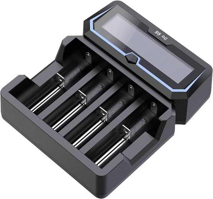 Immagine prodotto Xtar Caricabatterie per X4 18650 AA AAA celle Ni-MH Li-Ion 4 posti (1 pz., 12650, 13500, 13650, 14500, 14650, 16340, 16650, 17335, 17355, 17500, 17650, 17670, 18350, 18490, 18500, 18650, 18700, 20650, 21700, 22650, A, Sub-C, AA, AAA, Batteria + Caricabatterie)